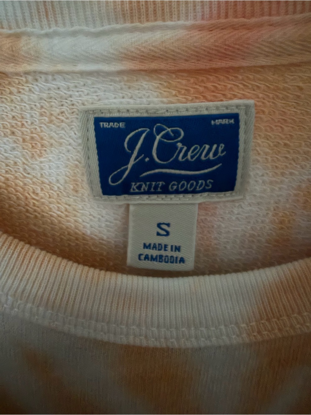 J. Crew Men’s Peach and White Tie-Dye Crewneck Sweater - Picture 2 of 5